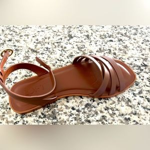 Strappy brown leather sandals from LOFT